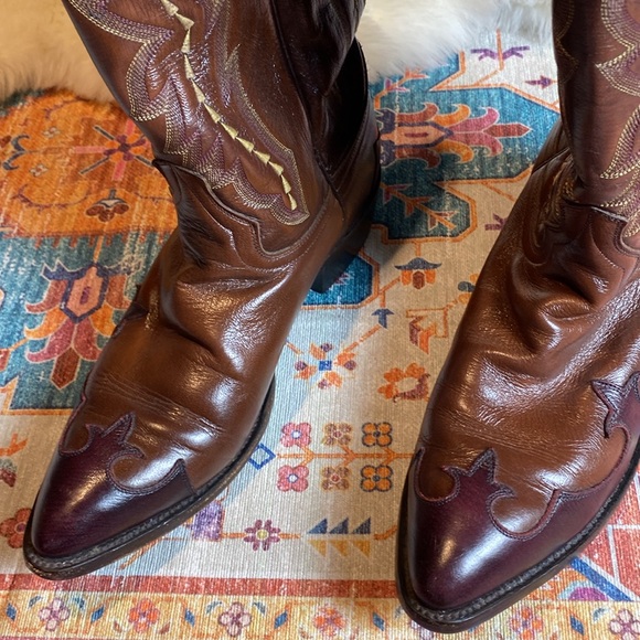 DAN POST MEN LEATHER CIWBOY BOOTS SIZE 10.5 D - Picture 2 of 10